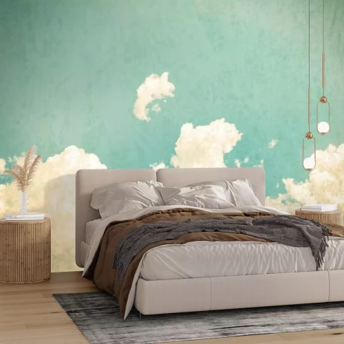 Fototapete Blauer Himmel mit Vintage-Wolken