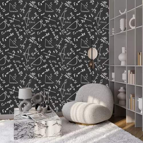 Tapete Physikalische Muster auf schwarzem Hintergrund