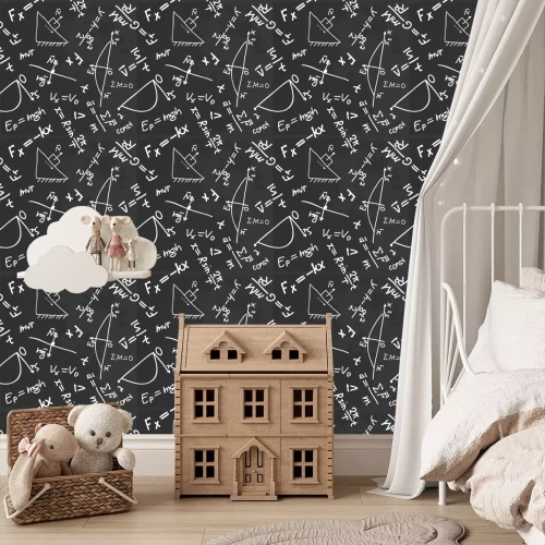 Tapete Physikalische Muster auf schwarzem Hintergrund