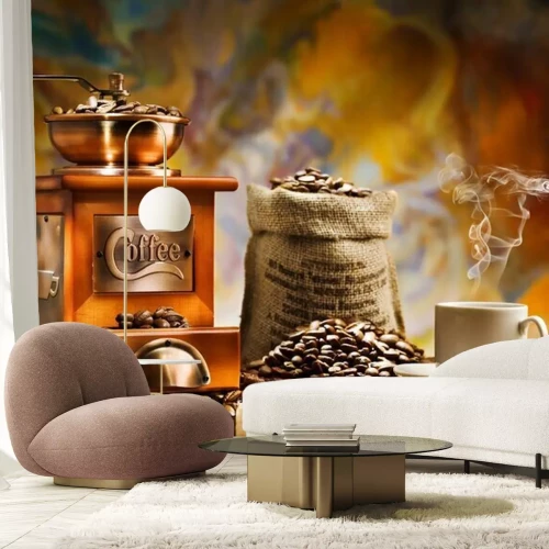 Fototapete Kaffeemühle Kaffee und Tasse