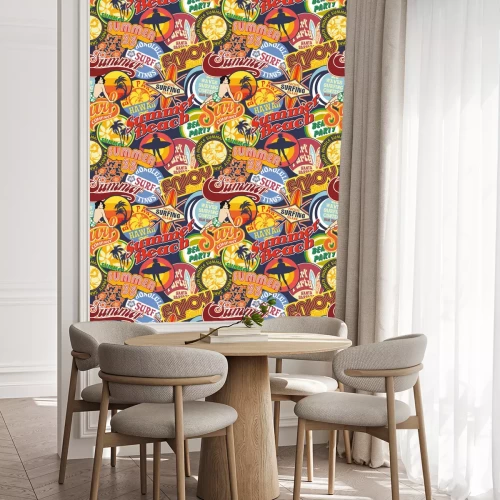 Tapete Retro-Muster am sonnigen Strand