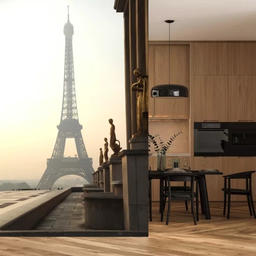 Fototapete Pariser Architektur im Nebel