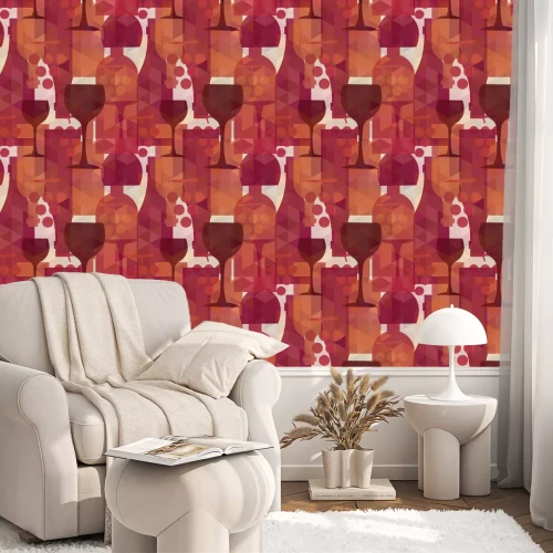 Tapete Wine and drink seamless pattern background