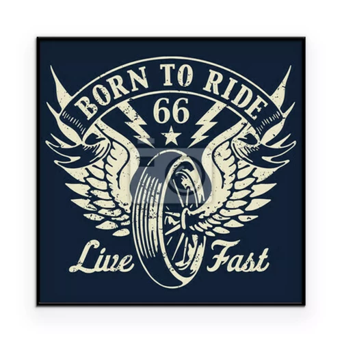 Poster Ein Rad mit Flügeln und Vintage-Schriftzug