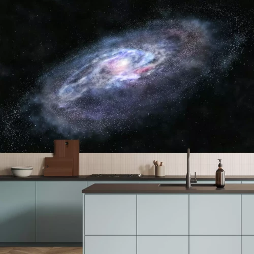 Sticker Blaue Galaxie im dunklen Raum