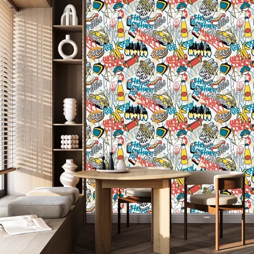 Tapete New Yorker Collage von Symbolen