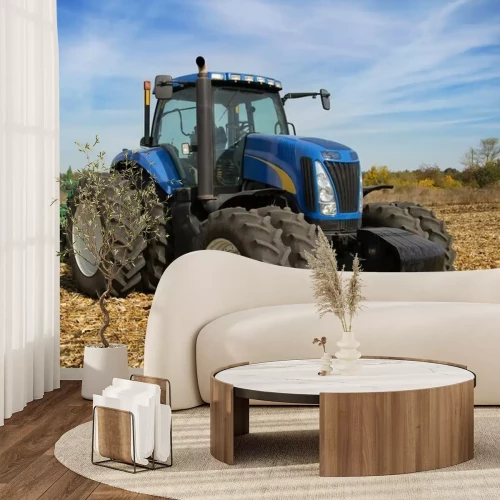 Fototapete Traktor auf einem Feld