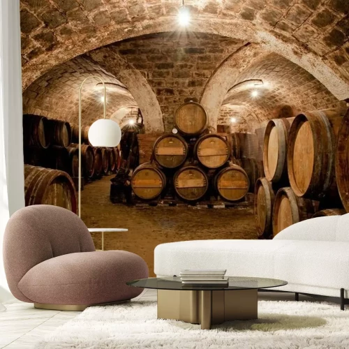 Fototapete Fässer in einem ungarischen Weinkeller