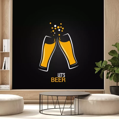 Sticker Alkoholische Getränke Anstoßen mit Bier Grafik