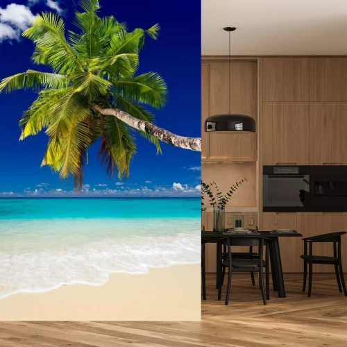 Fototapete Palmen am Strand und tropisches Meer
