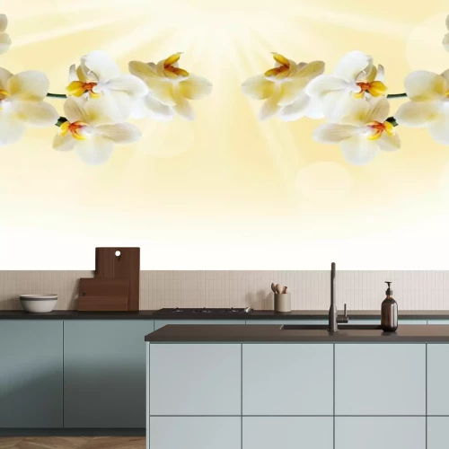 Fototapete Hängende Zweige einer gelben Orchidee