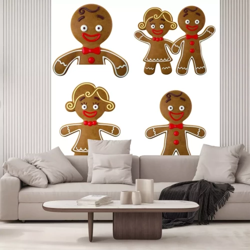 Sticker Familie der Lebkuchenmänner