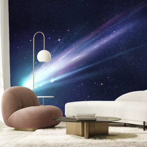 Sticker Komet, der durch einen Himmel voller Sterne rast