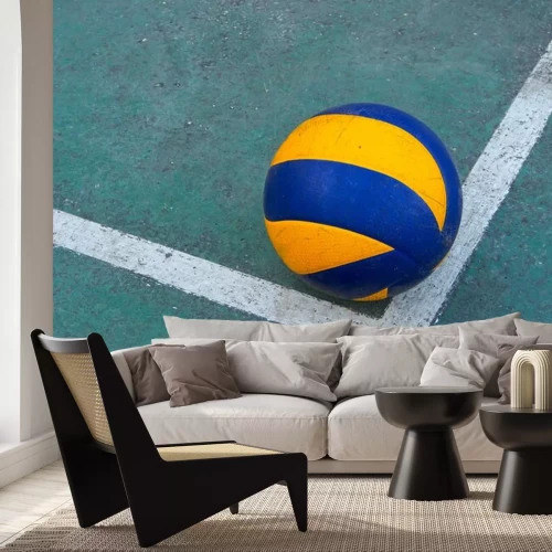 Sticker Alter Volleyball auf einem schmutzigen Platz