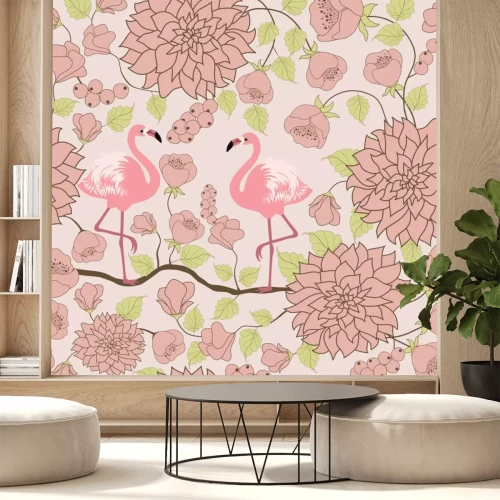 Sticker Muster in Rosa mit Vögeln