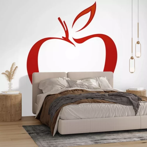 Sticker Roter Apfel minimalistisches Logo