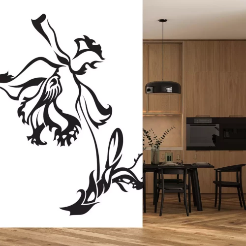 Sticker Orchideenblüte auf einer modernen Zeichnung