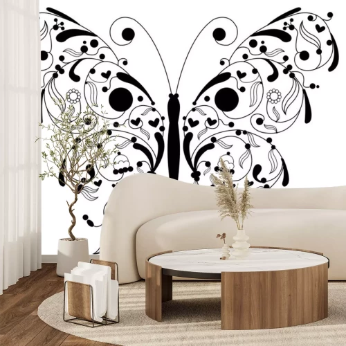 Sticker Schmetterling mit Blumenflügeln