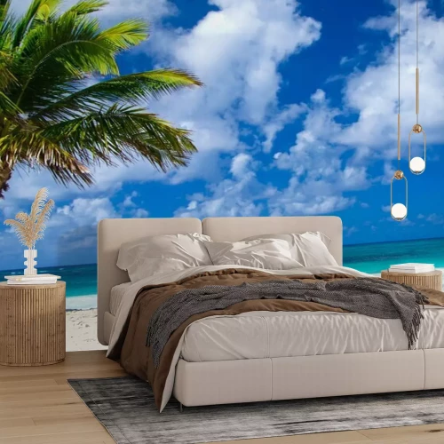 Fototapete Meer und Palmen am Strand