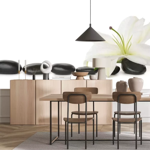 Sticker White lily and stones