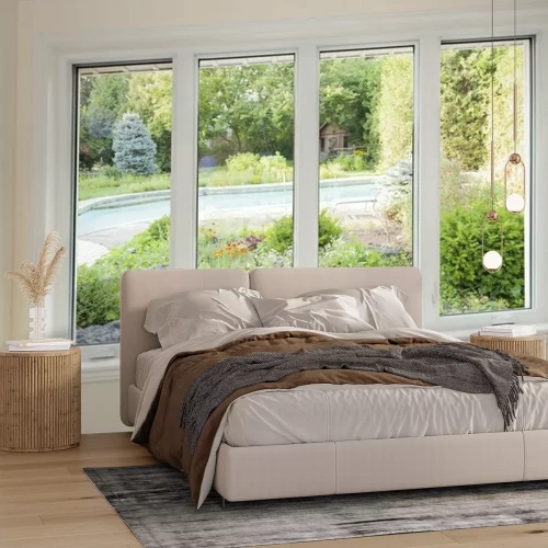 Fototapete Fensterblick auf hinterhof