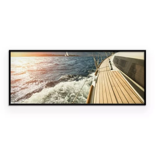 Poster Blick vom Deck einer Yacht auf Meer und Sonne