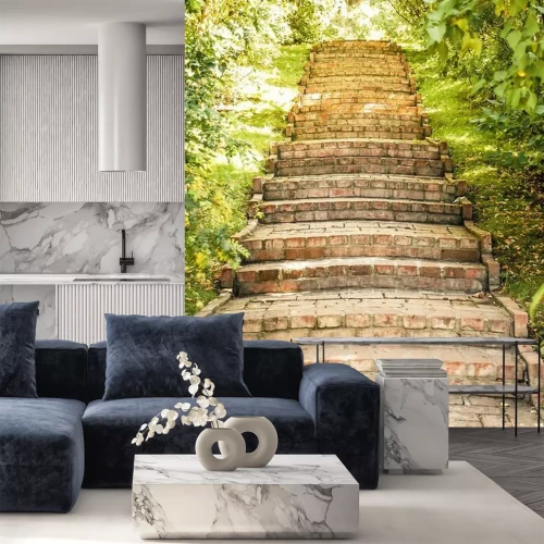 Fototapete Antike Treppe in einem Garten