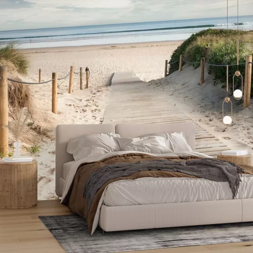 Fototapete Holzeingang zum Strand