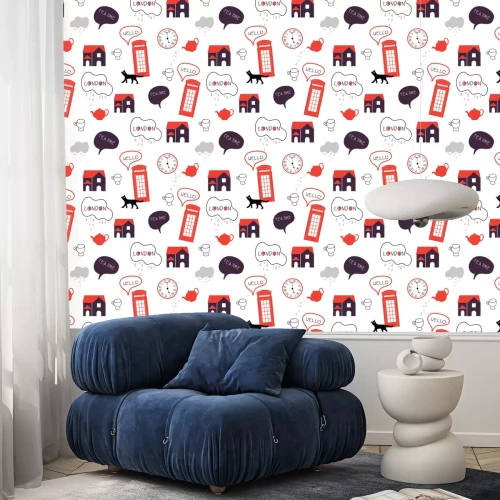 Tapete british tea time nahtlose Muster