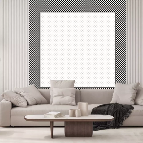 Sticker Rahmen, Schwarz, Weiß Ginghamüberprüfung, quadratisch tupfen Kopie Raum