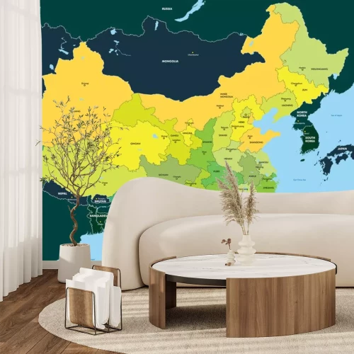 Sticker Farbe Karte von China