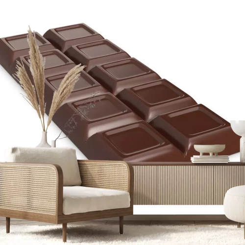 Sticker Dunkle Schokoladentafel auf weißem Hintergrund