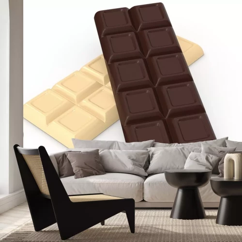 Sticker Zwei Tafeln dunkle und weiße Schokolade