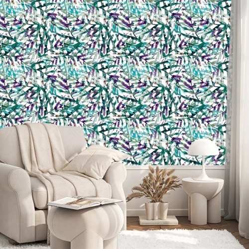 Tapete Moderne Abstraktion auf Blättern