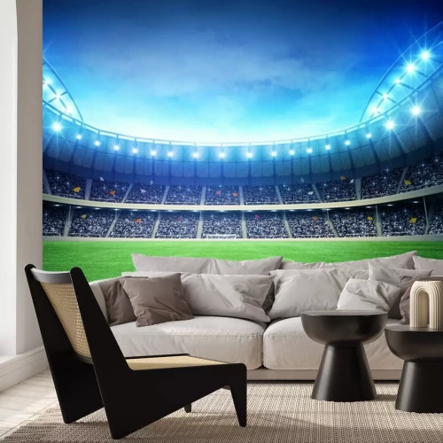Fototapete Beleuchteter Fußballplatz