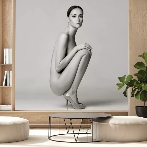 Fototapete Nackte Frau in High Heels