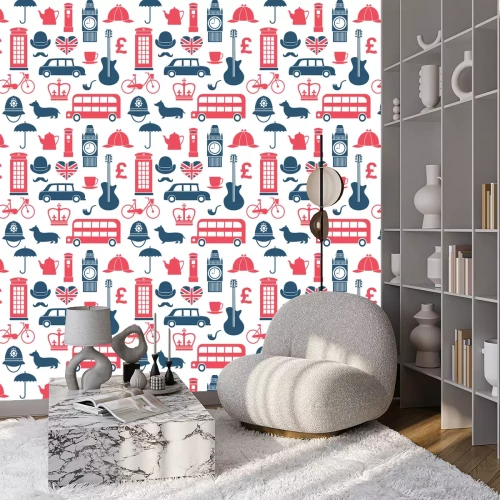 Tapete Graphic Reihe von großbritannien Symbole nahtlose Muster