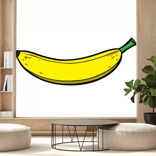Sticker Banane auf weißem Hintergrund einfache Grafik