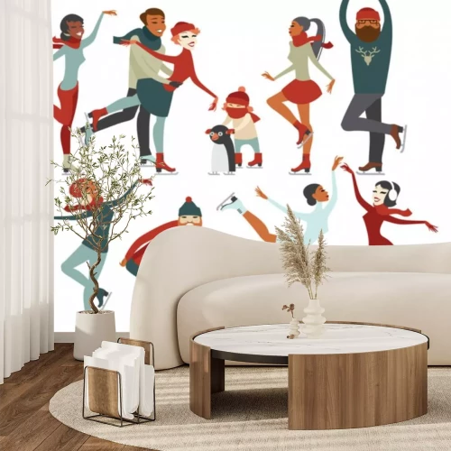 Sticker Eiskunstlauf Menschen Zeichen