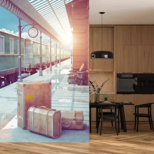 Fototapete Retro Bahnhof