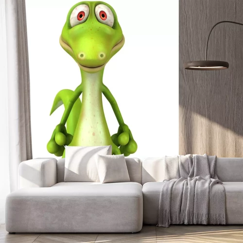 Sticker Tiere 3D lächelnde gefleckte Eidechse