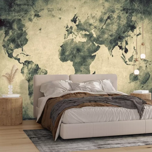 Sticker Alte, alte Weltkarte. Bleistiftskizze, Jahrgang Hintergrund