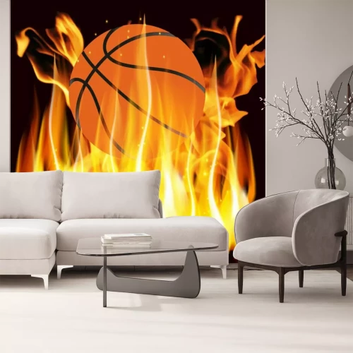 Sticker Flammen und Basketball