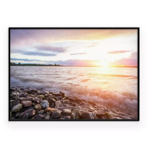 Poster Sonnenuntergang über der felsigen Küste