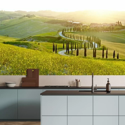 Fototapete Toskanische sonnige Felder