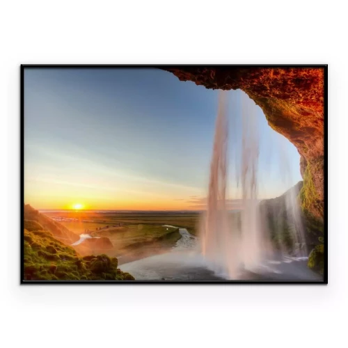 Poster Seljalandsfoss Wasserfall bei Sonnenuntergang, Island