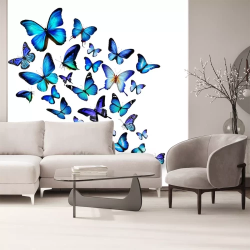 Sticker Schmetterlingsschwarm auf hellem Hintergrund