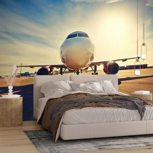 Fototapete Touristenflugzeug am Flughafen