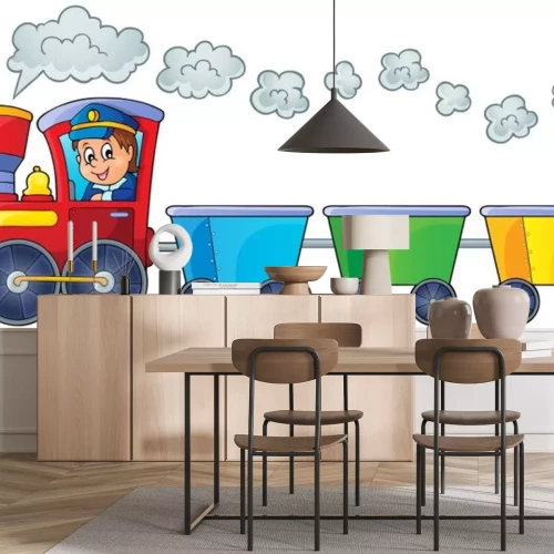 Sticker Zug mit drei leeren Wagen