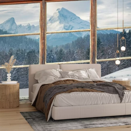 Fototapete Fensterblick zum Watzmann